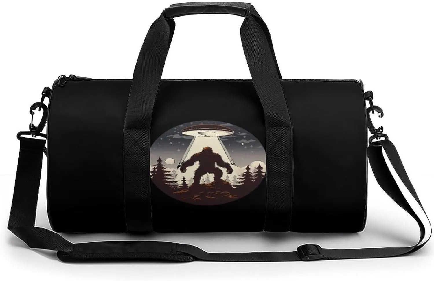 Bigfoot Alien Abduction Lightweight Gym Bag for Men Women Travel Duffel Bag Sports Workout Bag with Adjustable Strap