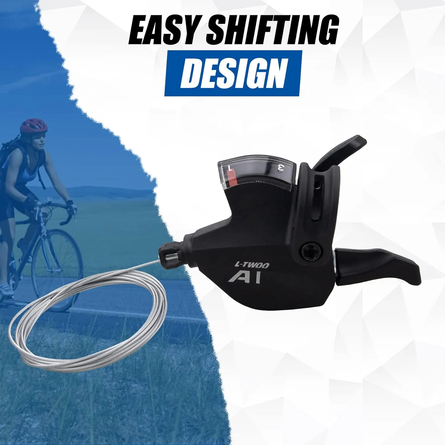 Bike Shifter Lever 18 Speeds 3X6 Thumb Gear Shift Lever for Mountain Bicycle