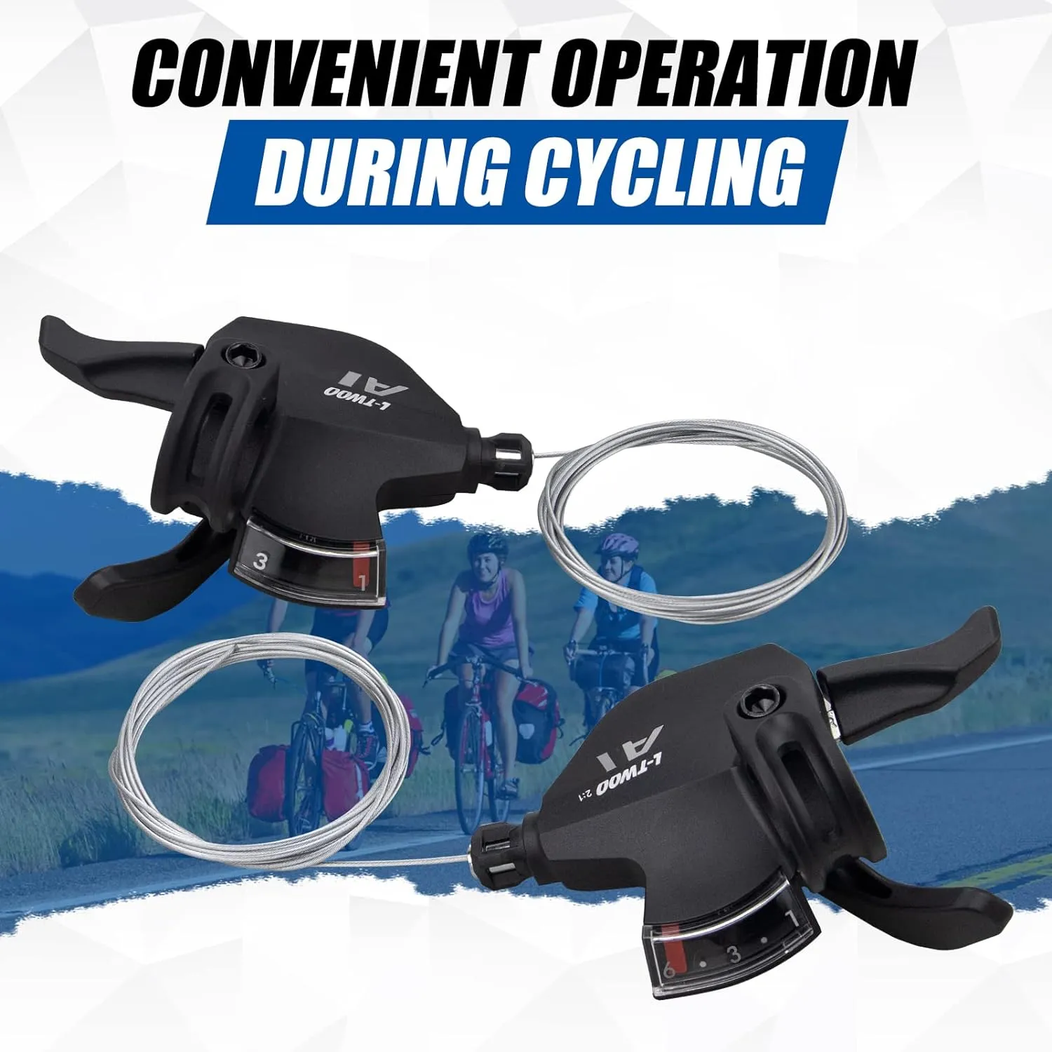 Bike Shifter Lever 18 Speeds 3X6 Thumb Gear Shift Lever for Mountain Bicycle