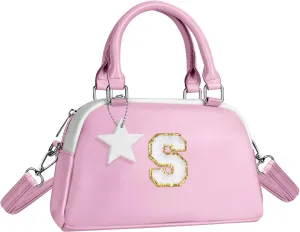 Birthday Gifts for 4 5 6 7 8 9 10 11 12, Girls Purse Kids Handle Bag, Crossbody Bags for Girl Preteens Teens, Initial bag for makeup kits, kids girls gift, Handbag-baby pink-S