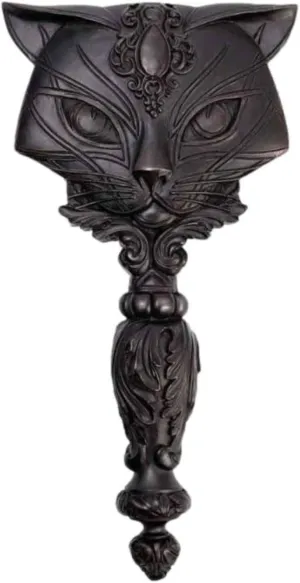 Black Sacred Cat Handheld Small Vanity Make-up Mirror