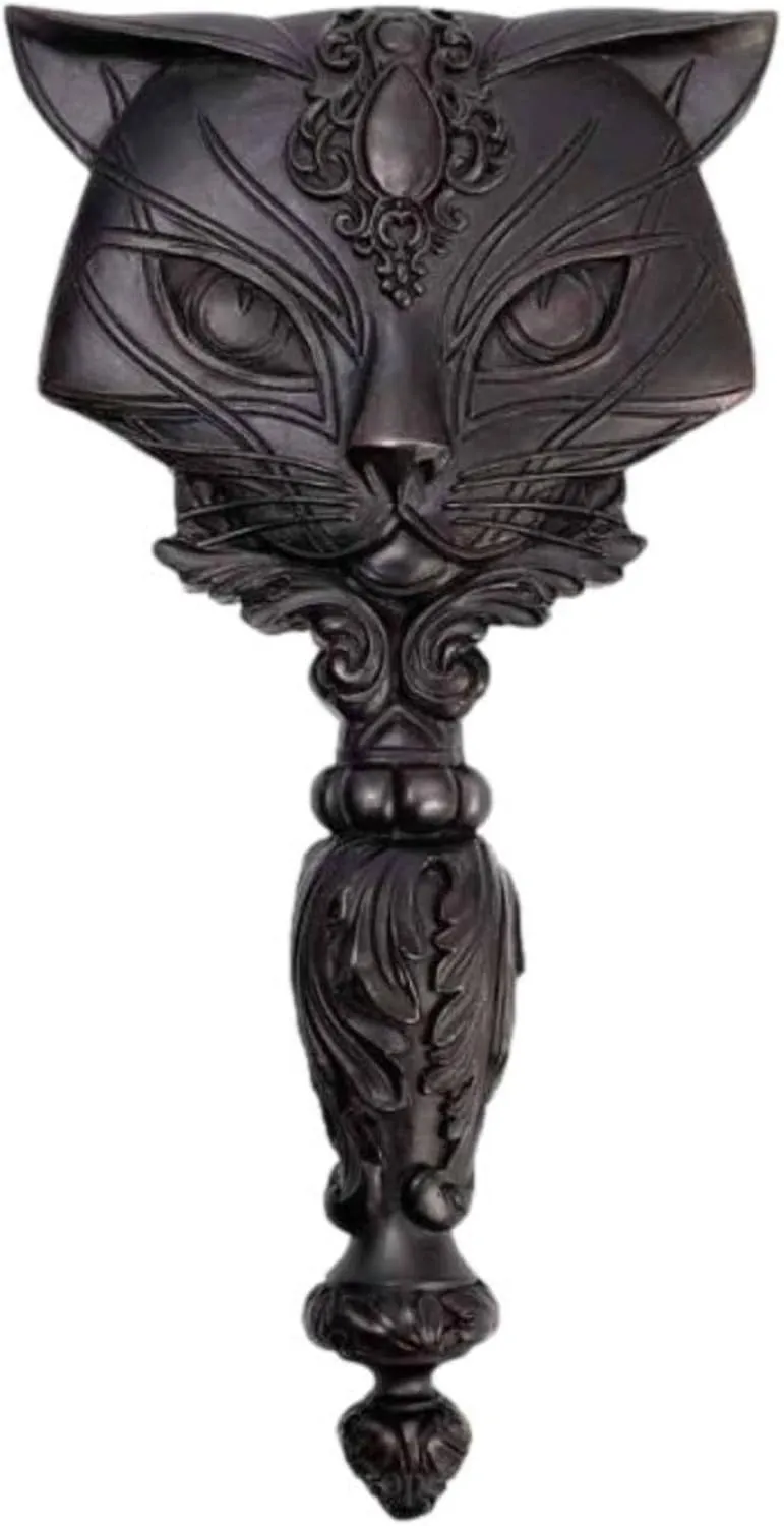 Black Sacred Cat Handheld Small Vanity Make-up Mirror