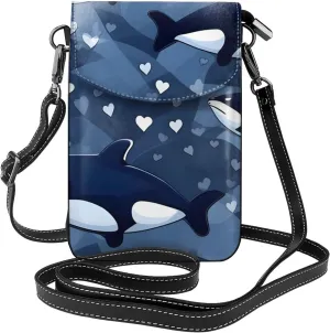 Blue Killer Whale Women'S Crossbody Bag, Zipper Phone Wallet, ^Cute Purse, Shoulder Bag, Detachable Shoulder Strap
