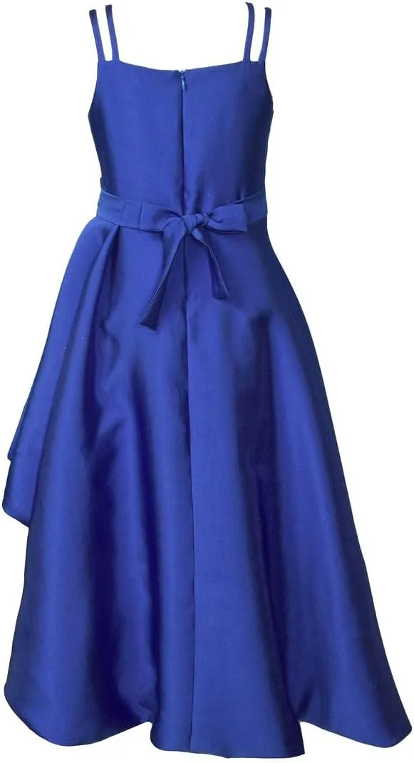 Bonnie Jean Girls 7-16 Ruched Bodice Jewel Waist Asymmetrical Ballgown