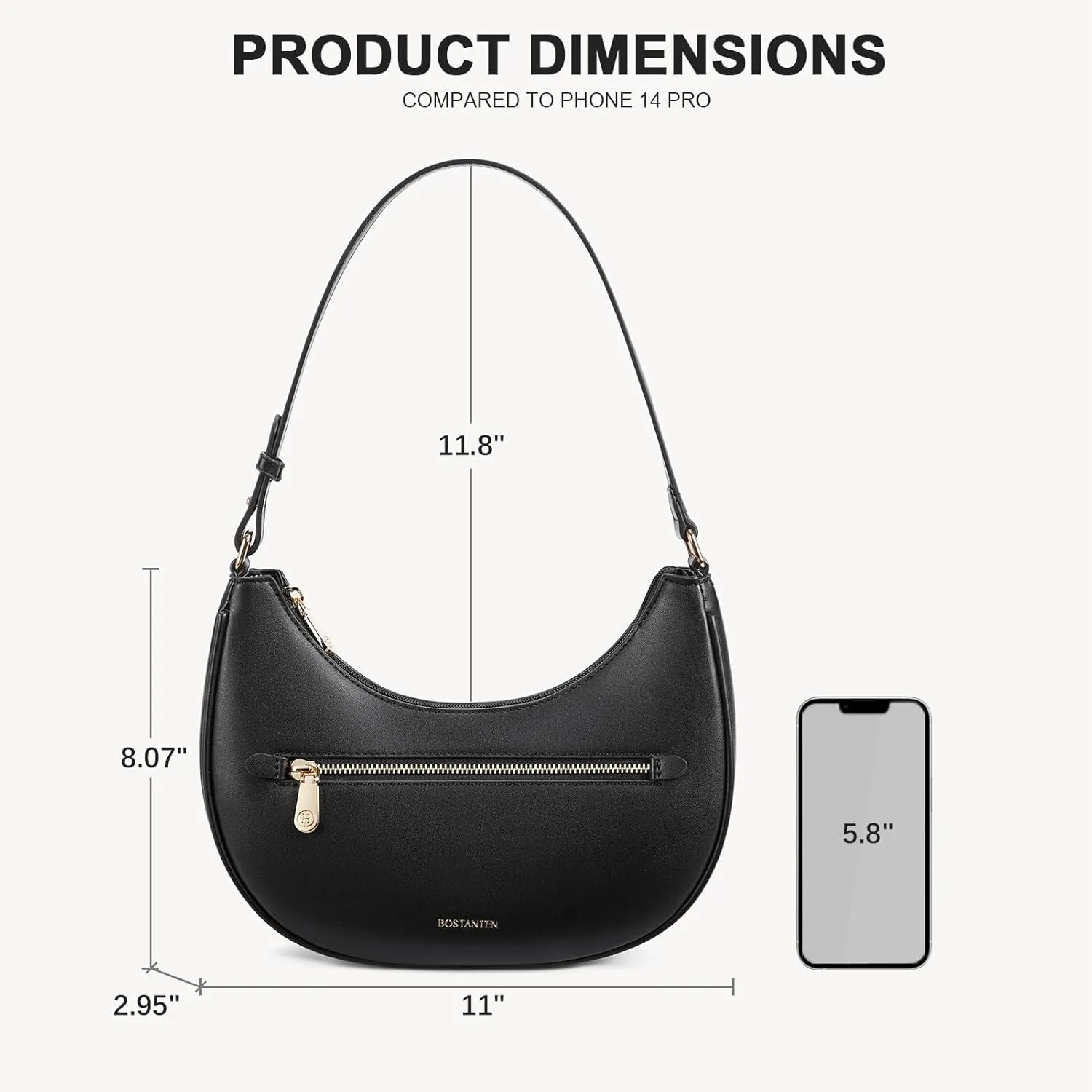 BOSTANTEN Small Purses for Women Trendy Cresent Shoulder Bag Hobo Handbags