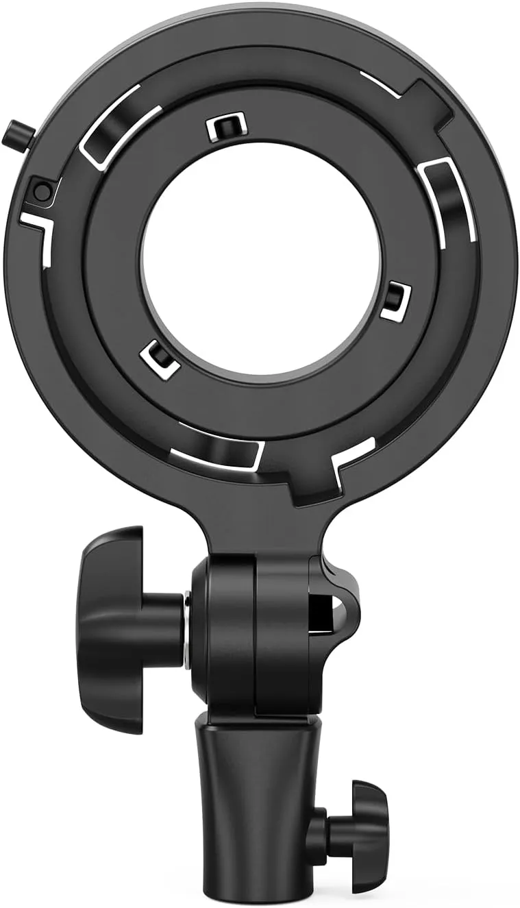 Bowens Mount Adapter with Standard Bowens Mount and Umbrella Socket, Compatible with PL-60B/60RGB/100B/100RGB/200B AC COB Video Lights