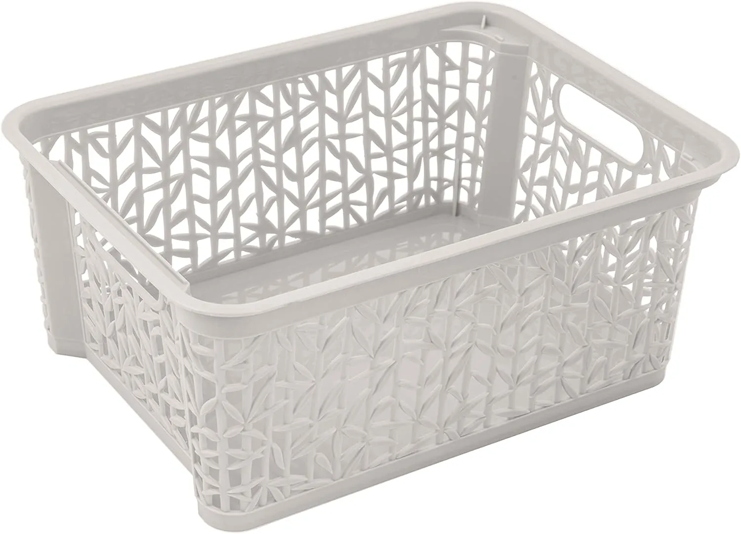 BranQ - Home essential Universal, multifunctional, creatable storage basket in bamboo design, BPA-free plastic, size M - 5.4 litres, 1 piece.