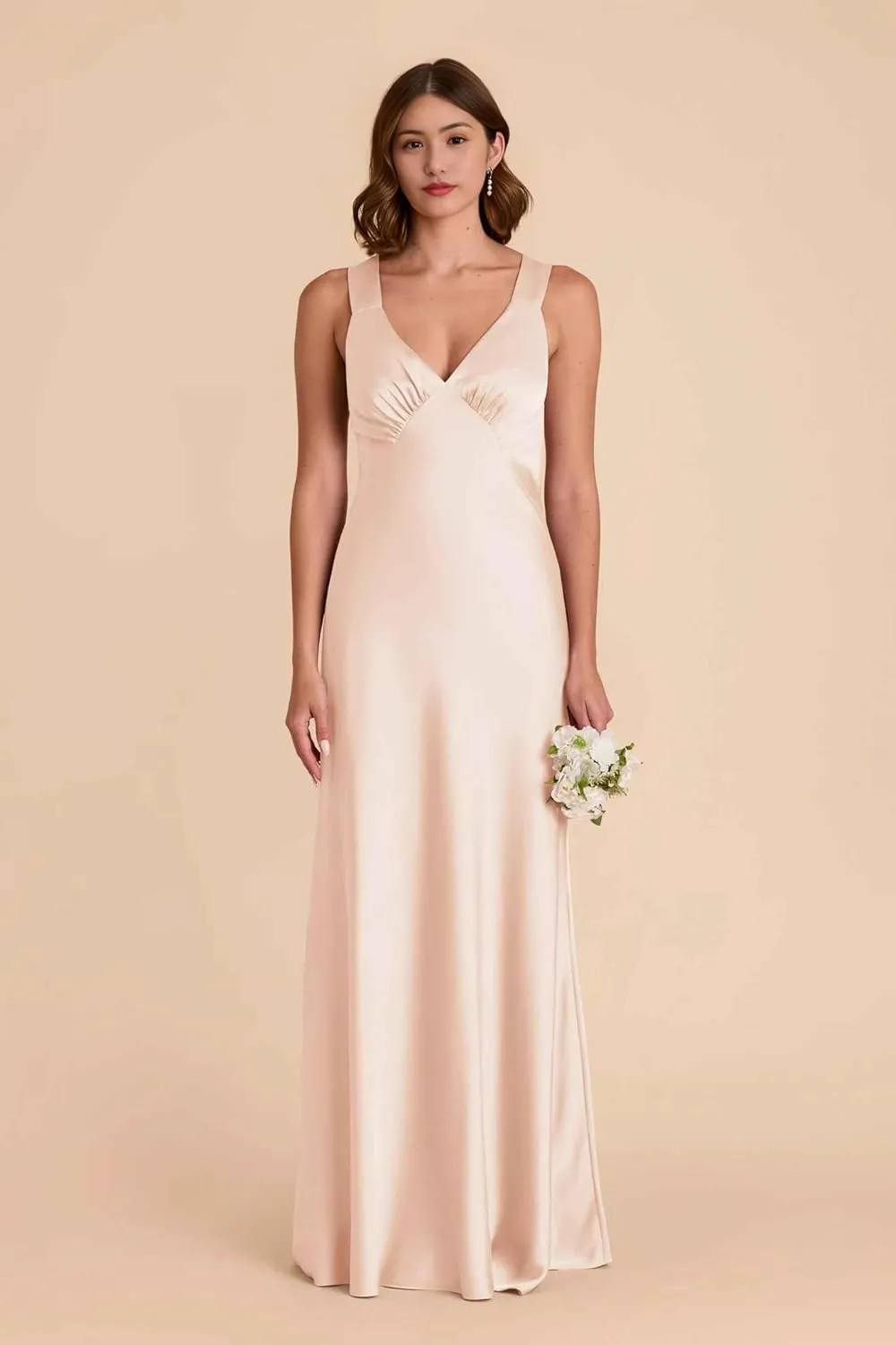 Bridemaid Dresses Spaghetti Strap v-Neck Marmaid Floor Length Dresses for Women Formal
