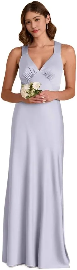 Bridemaid Dresses Spaghetti Strap v-Neck Marmaid Floor Length Dresses for Women Formal