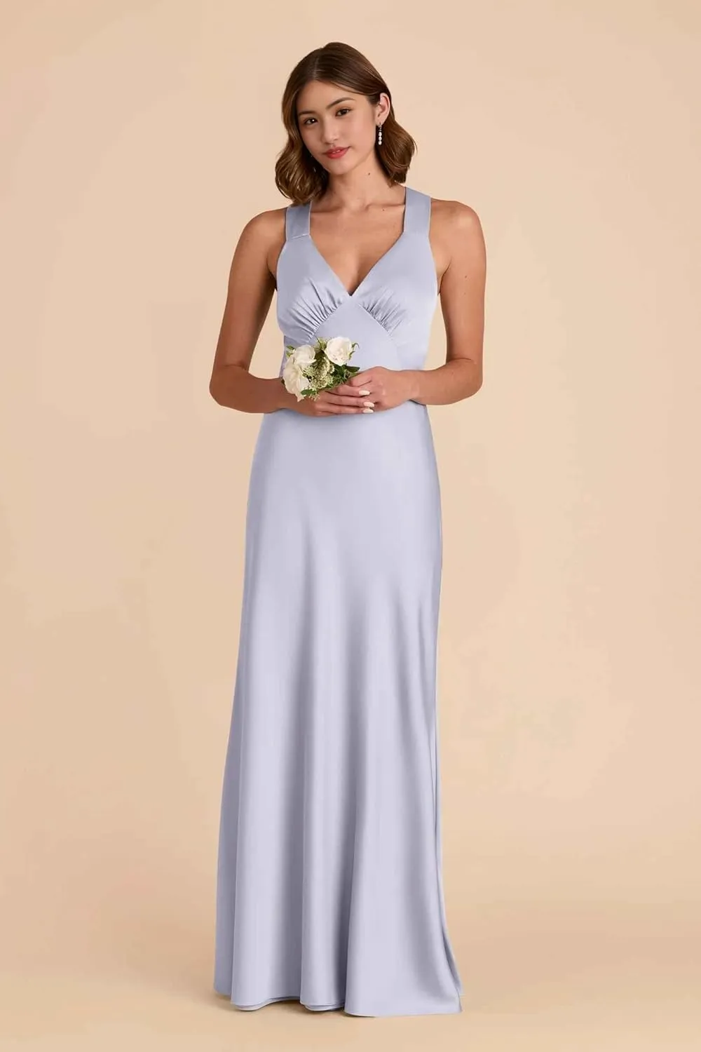 Bridemaid Dresses Spaghetti Strap v-Neck Marmaid Floor Length Dresses for Women Formal
