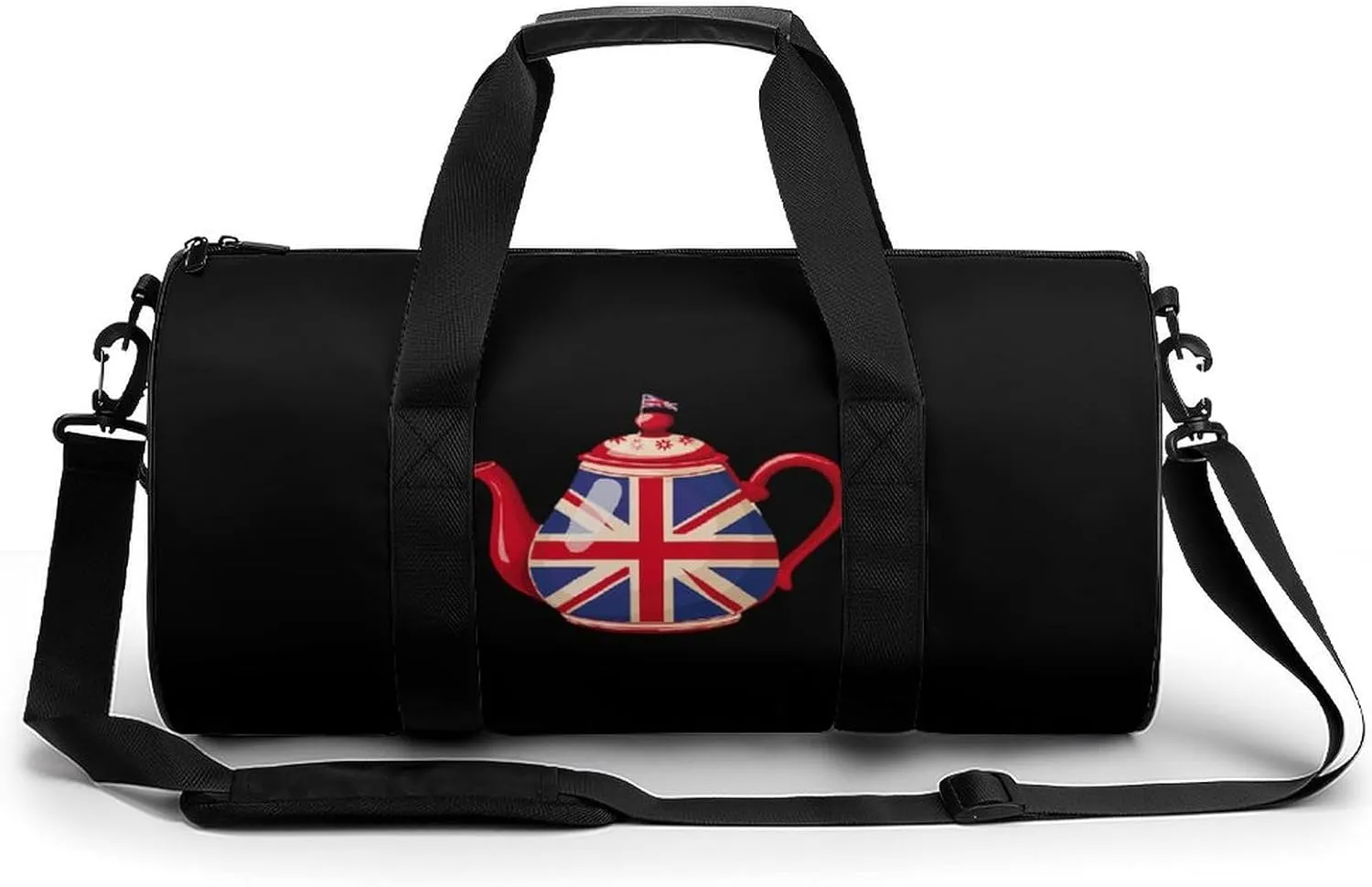 British Tea UK Teapot Union Jack Flag Lightweight Gym Bag for Men Women Travel Duffel Bag Sports Workout Bag with Adjustable Strap