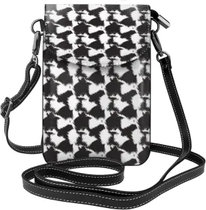Brush Stroke Camouflage Print Small Crossbody Bags for Women Leather Cell Phone Purses Mini Leather Shoulder Handbag Adjustable Strap