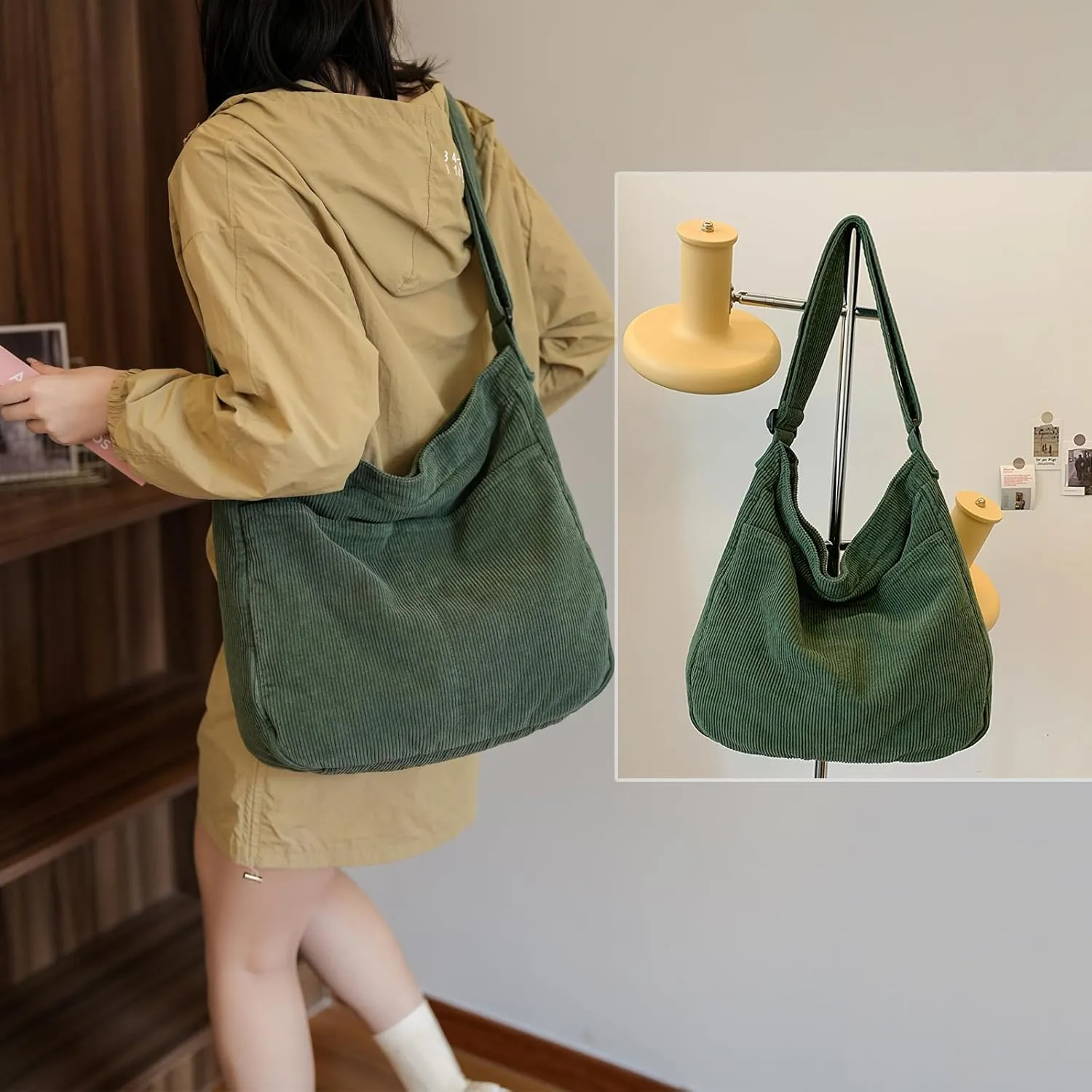 Canvas Tote Bag Casual Hobo Crossbody Shoulder Bag for Women and Men Large Purse Messenger Bag Travel Work