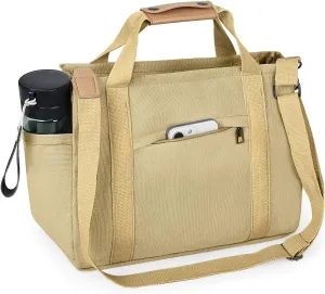 Canvas Tote Bag with Multiple Pockets for Women, Cute Crossbody Shoulder Bag Casual Hobo Messenger Purse Handbag