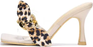 Cape Robbin Women's Stiletto Heels - Transparent Square Open Toe Sandals with Bow Accent (Concur)