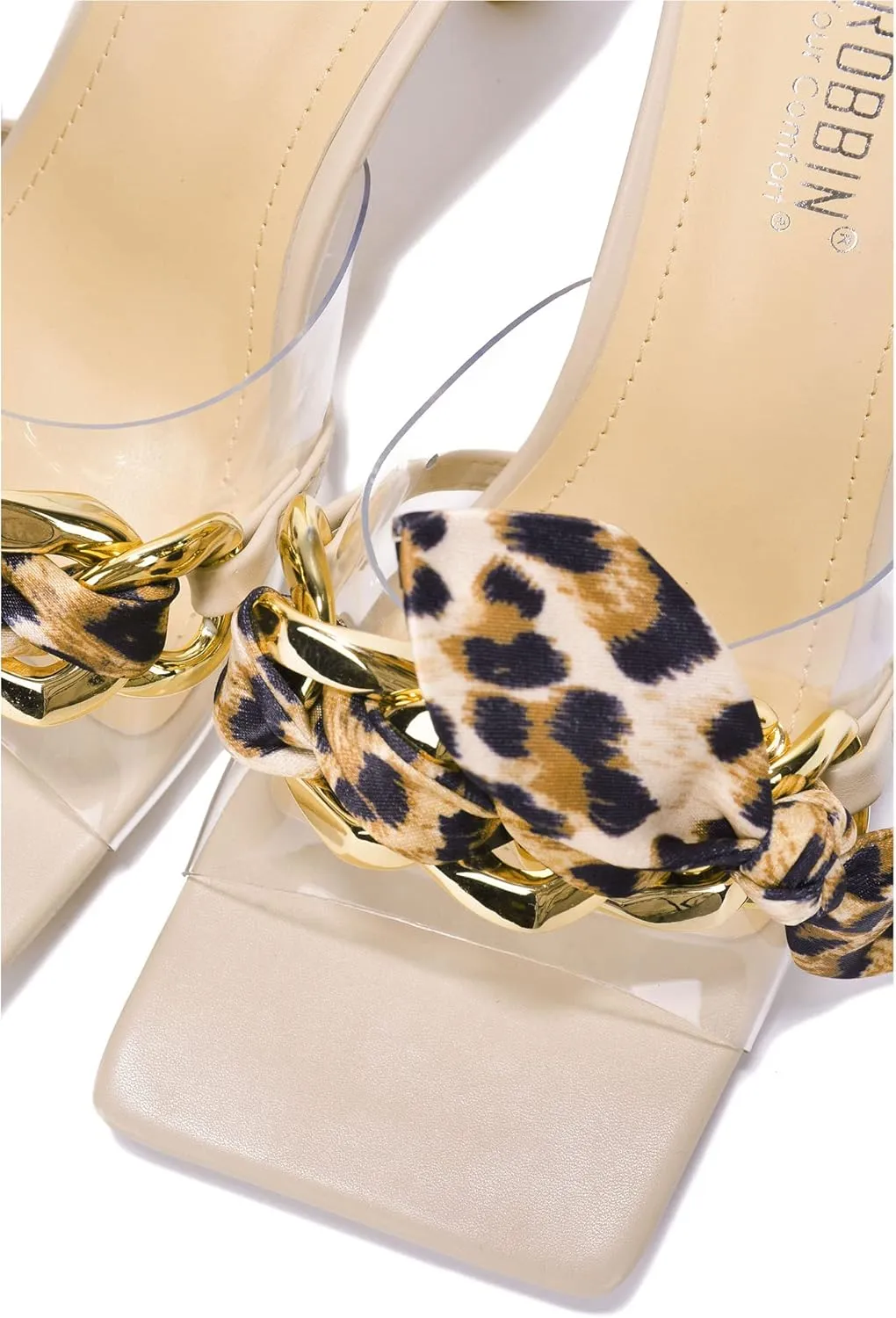 Cape Robbin Women's Stiletto Heels - Transparent Square Open Toe Sandals with Bow Accent (Concur)