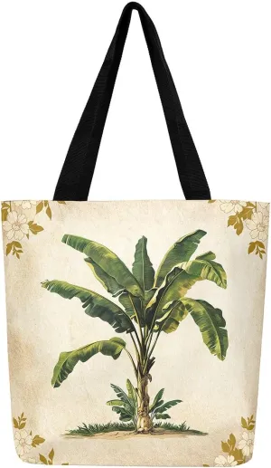 Cardinal Bird Canvas Tote Bag,Red Sparrows Tote Bag,Cheetah Shopping Grocery Bags,Tropical Plant Shoulder Bag