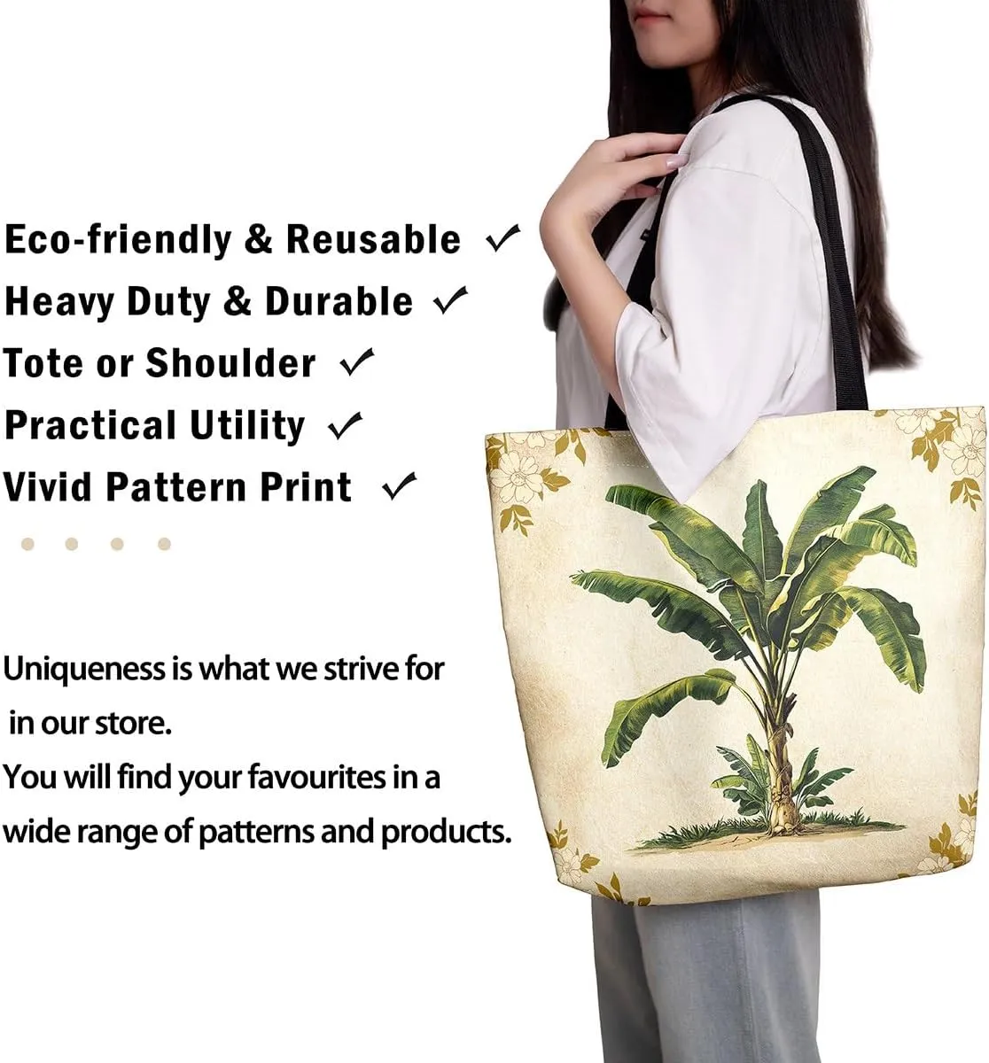 Cardinal Bird Canvas Tote Bag,Red Sparrows Tote Bag,Cheetah Shopping Grocery Bags,Tropical Plant Shoulder Bag
