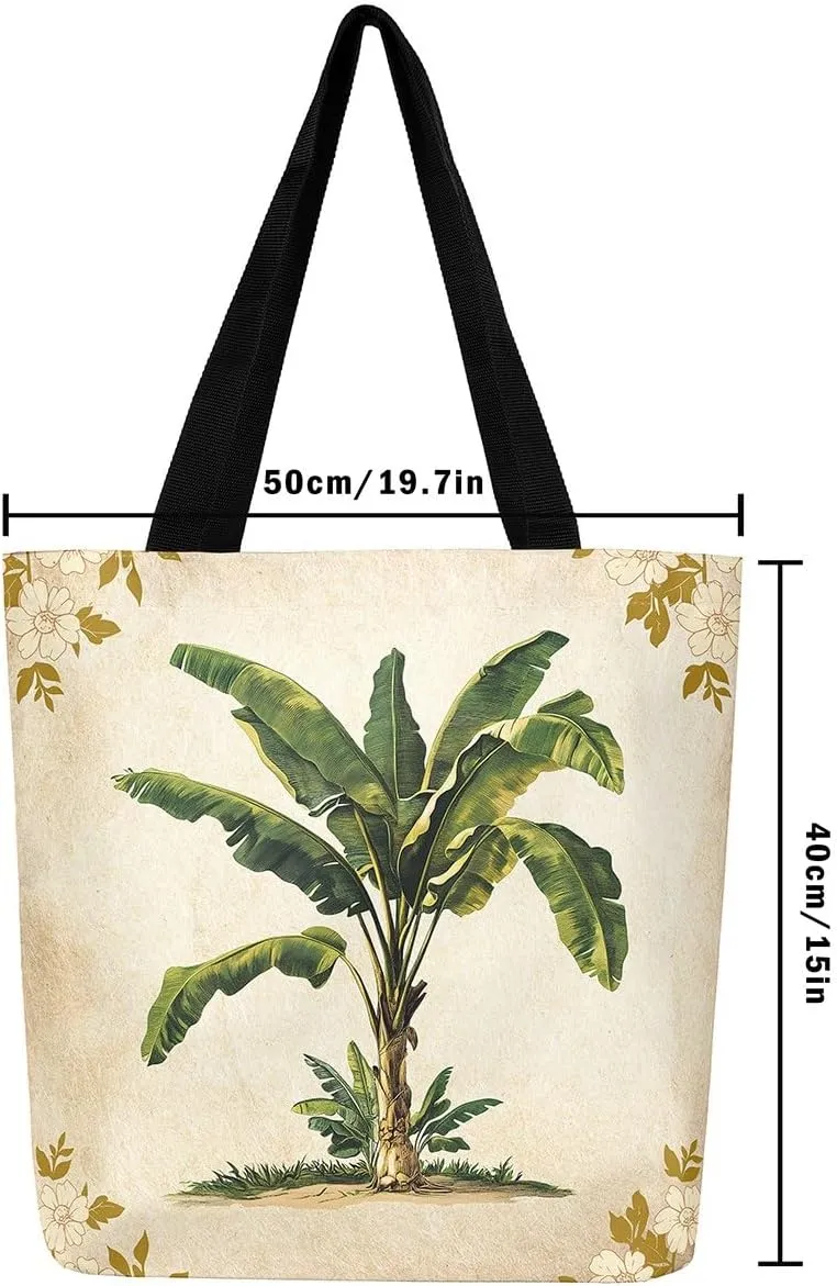Cardinal Bird Canvas Tote Bag,Red Sparrows Tote Bag,Cheetah Shopping Grocery Bags,Tropical Plant Shoulder Bag