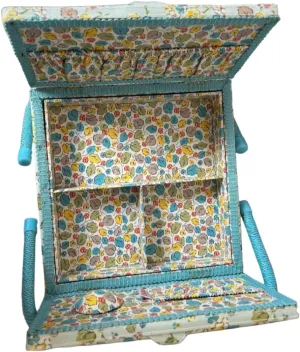Cath Kidston Blue Ditsy Floral Hamper Style Sewing Box