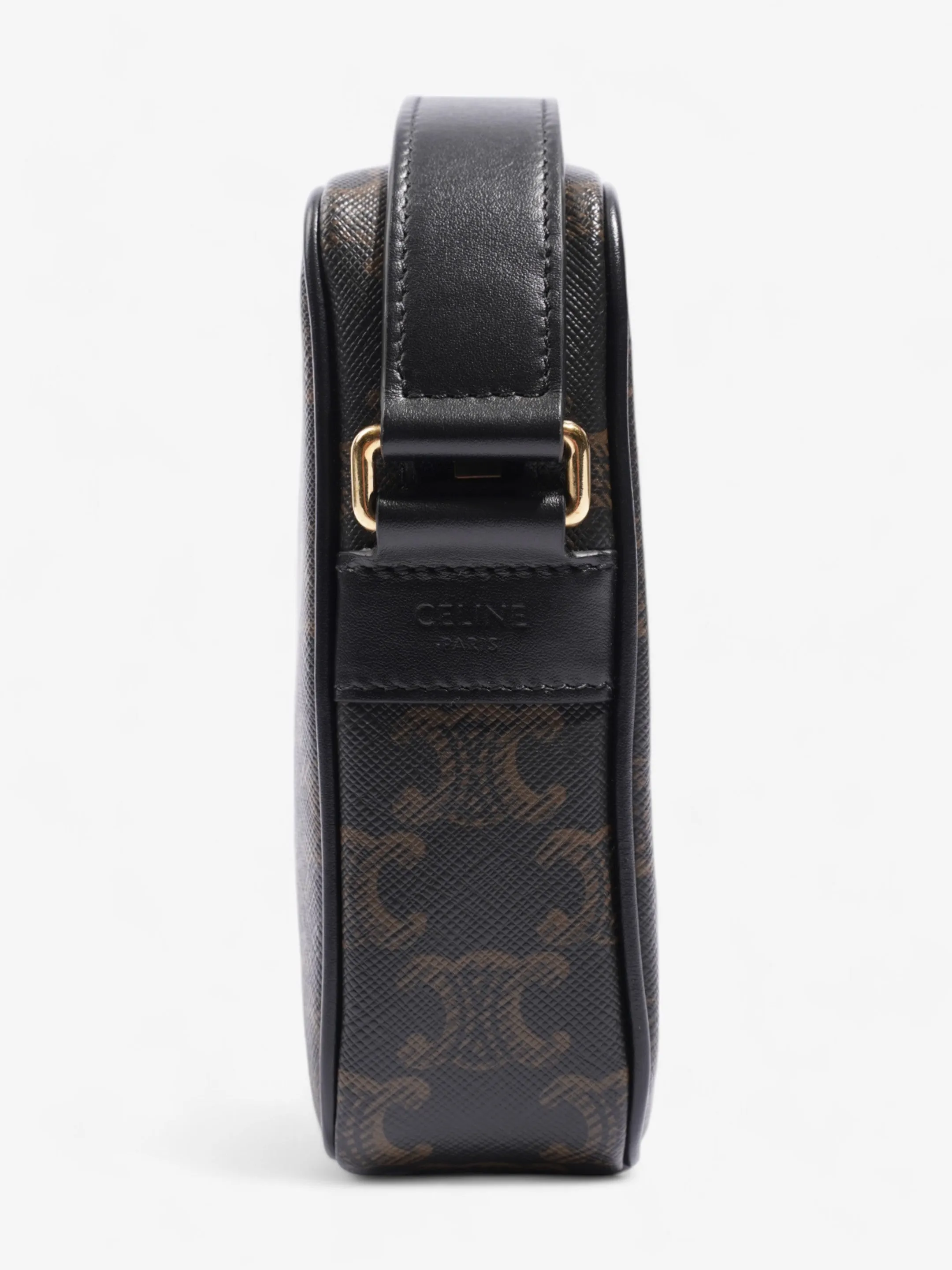Celine Triomphe Messenger Bag Black / Brown Canvas Medium