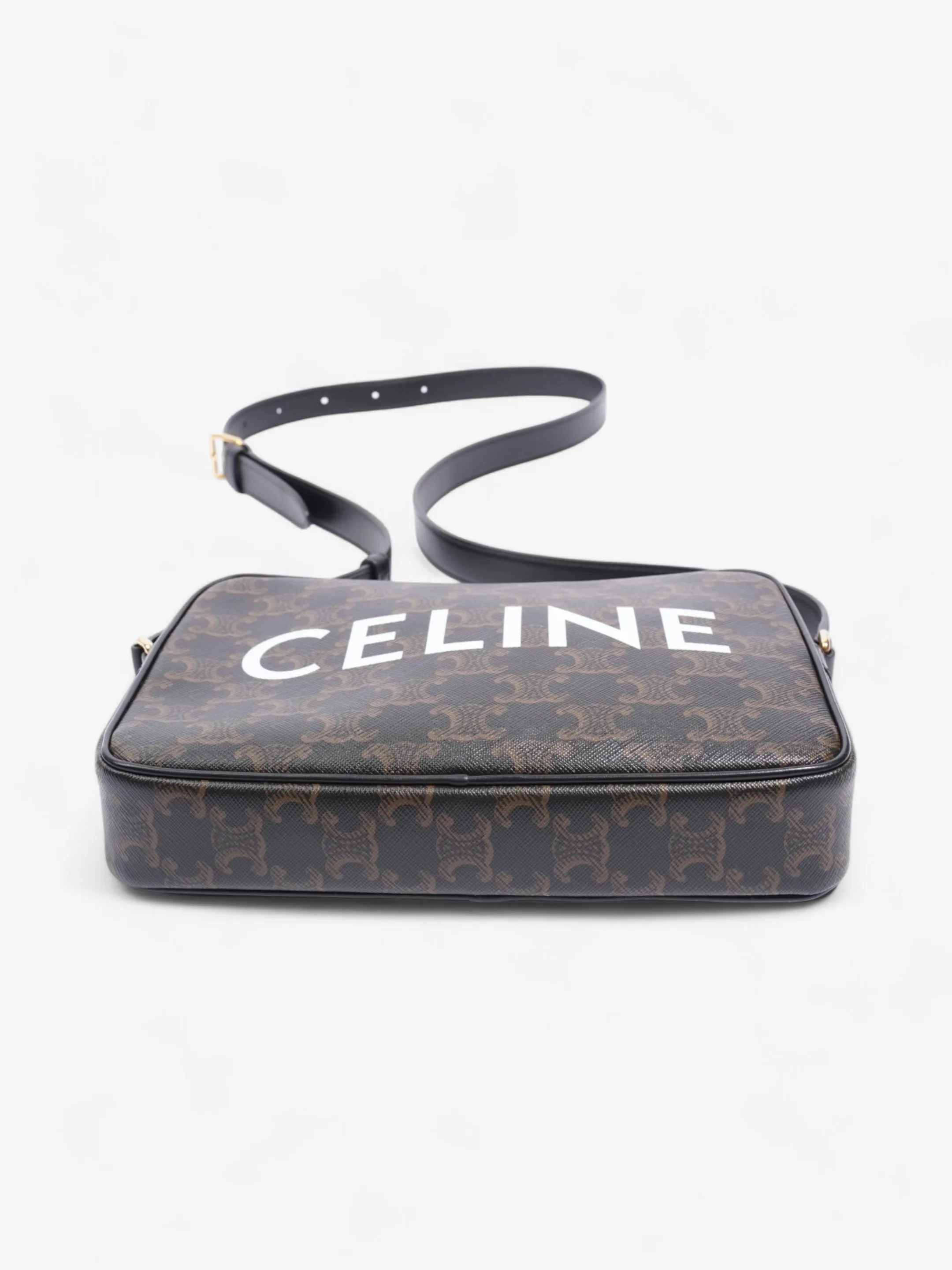 Celine Triomphe Messenger Bag Black / Brown Canvas Medium