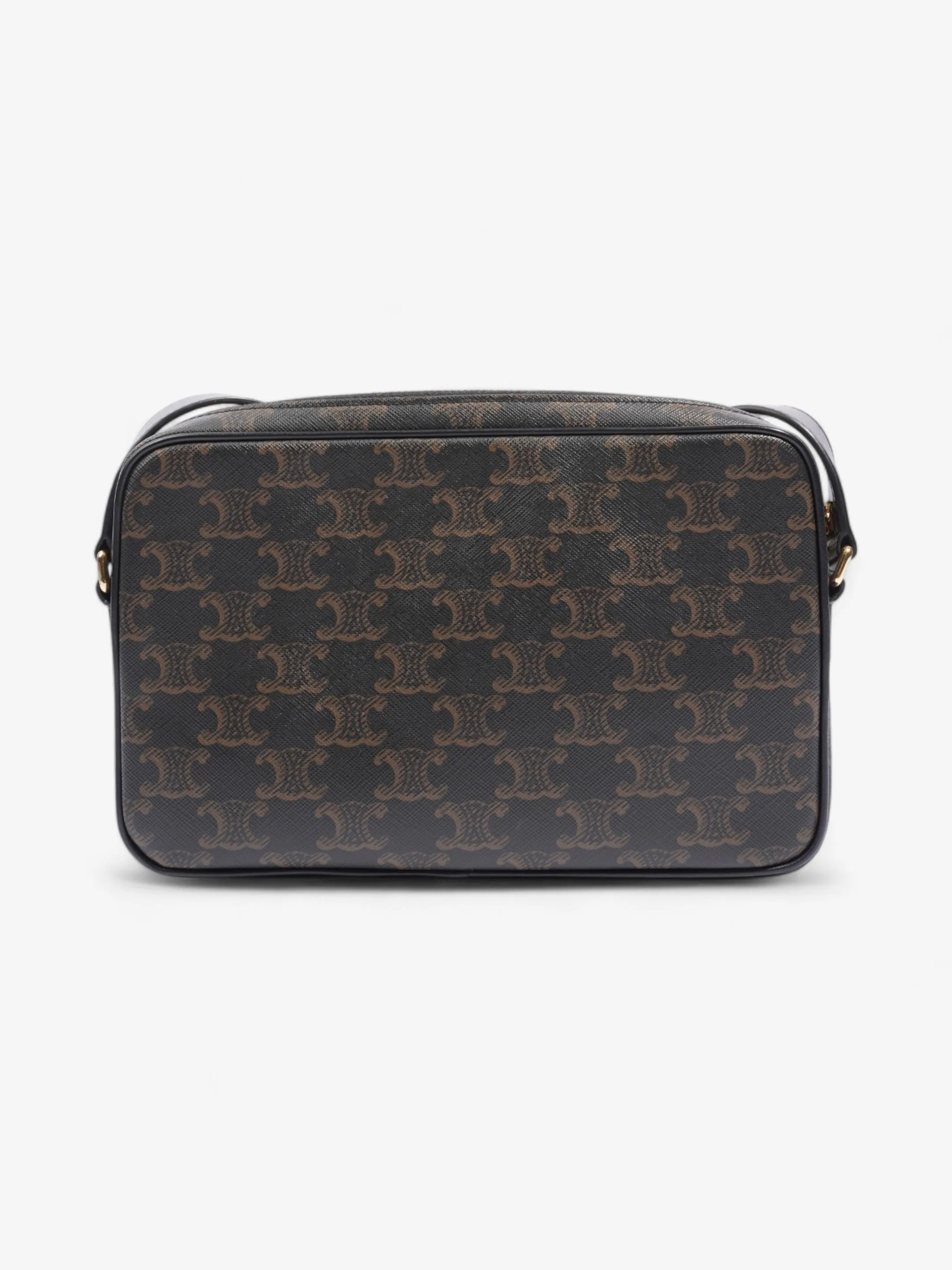 Celine Triomphe Messenger Bag Black / Brown Canvas Medium