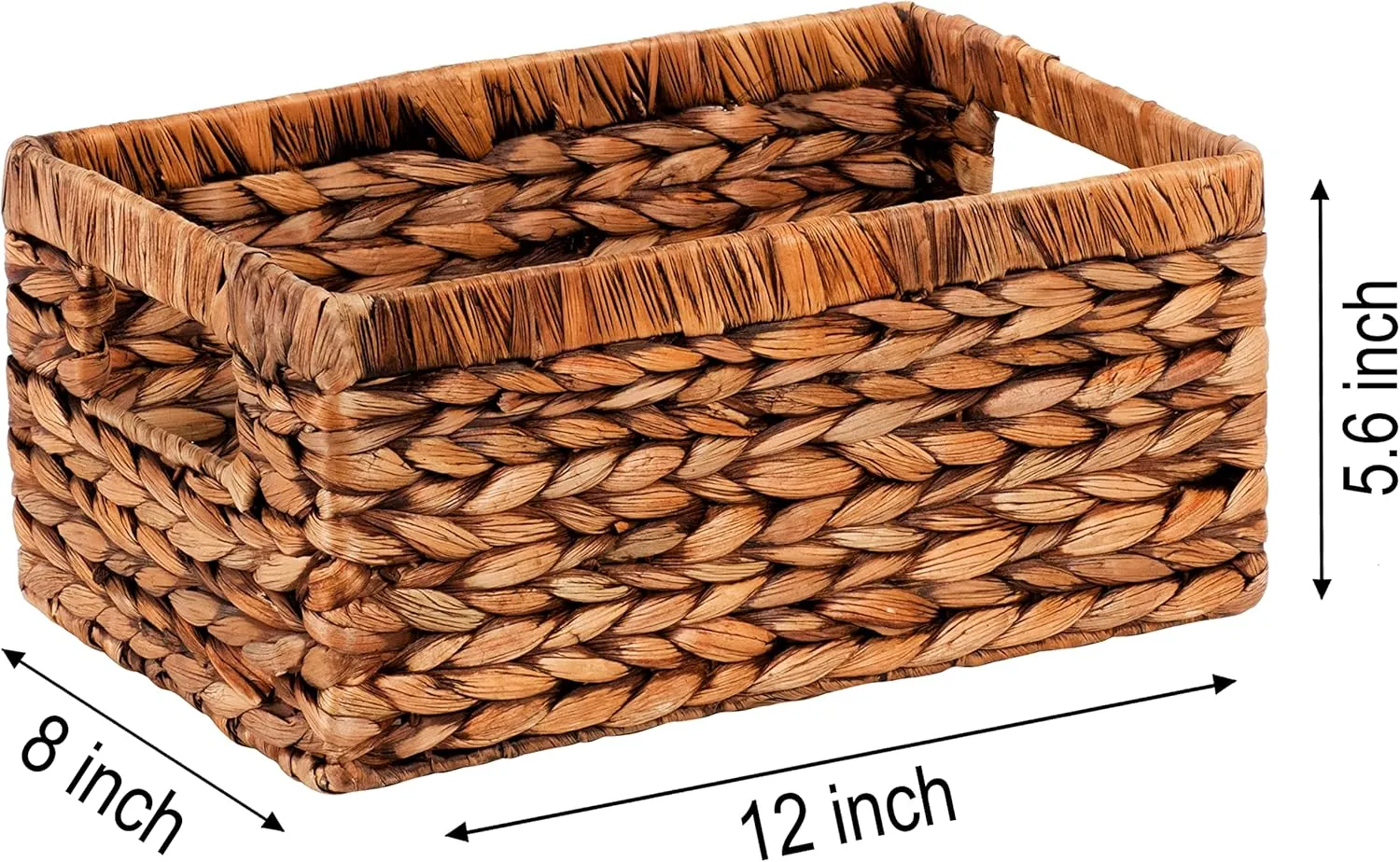 CENBOSS Wicker Baskets (Medium, Brown Wash, 1PC) Rattan Storage Baskets for Shelves, Woven Seagrass Holder