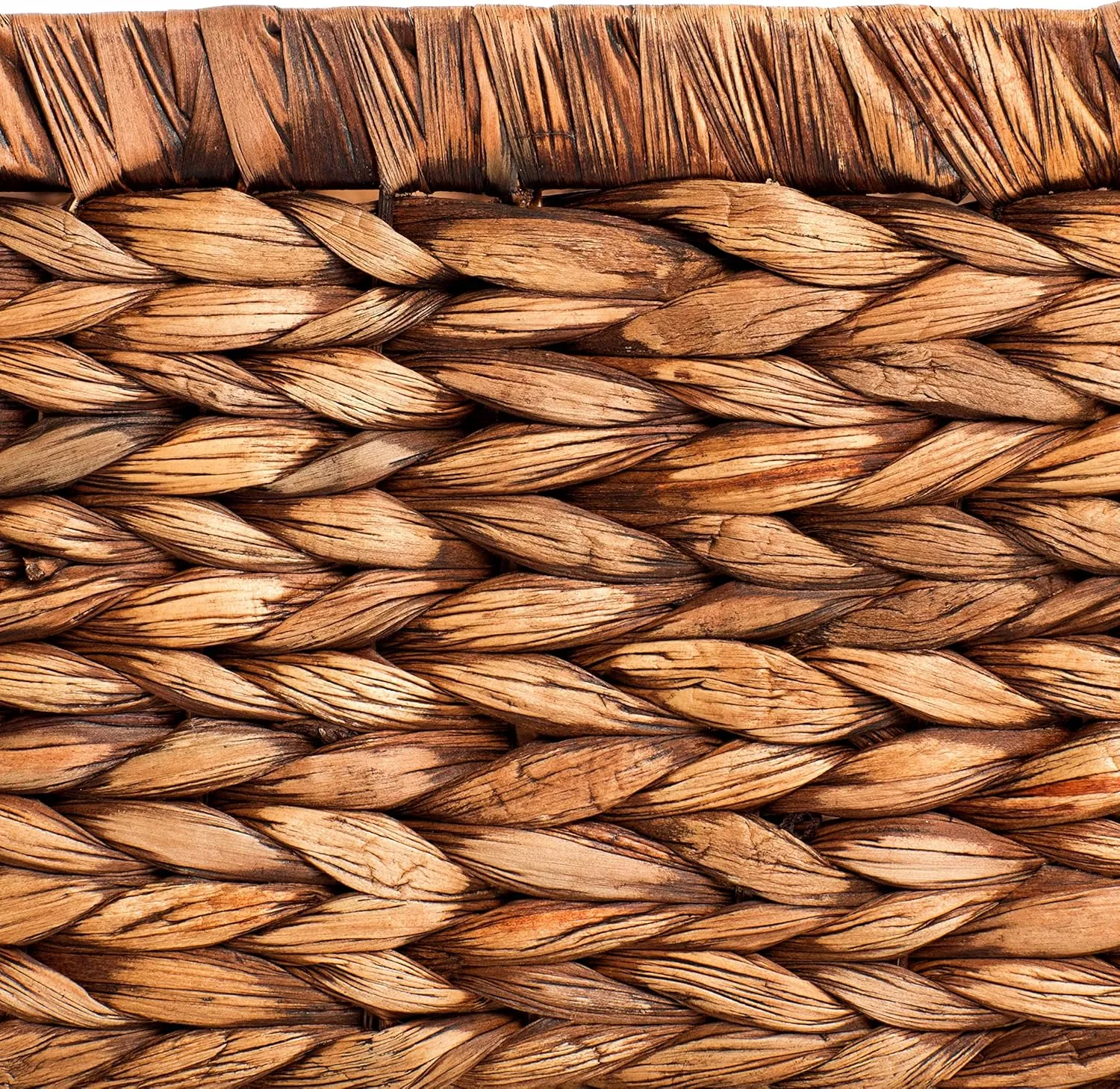 CENBOSS Wicker Baskets (Medium, Brown Wash, 1PC) Rattan Storage Baskets for Shelves, Woven Seagrass Holder