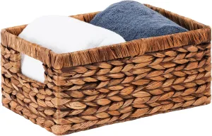 CENBOSS Wicker Baskets (Medium, Brown Wash, 1PC) Rattan Storage Baskets for Shelves, Woven Seagrass Holder