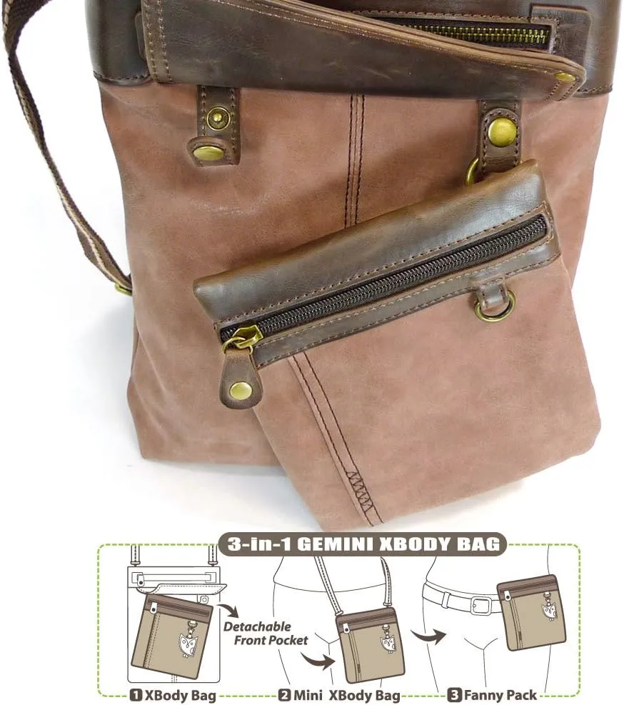 CHALA GEMINI Crossbody Canvas Gift Messenger Bag Indigo