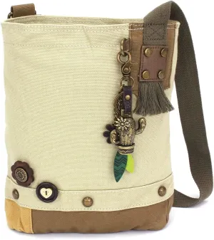 CHALA Patch Cross-Body Women Handbag, Canvas Messenger Bag Olive
