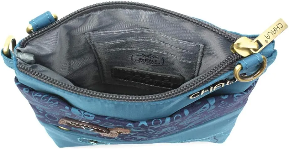 CHALA Venture Evolution RFID Cell Phone Purse - Women Nylon/Faux Leather Xbody Handbag with Adjustable Strap