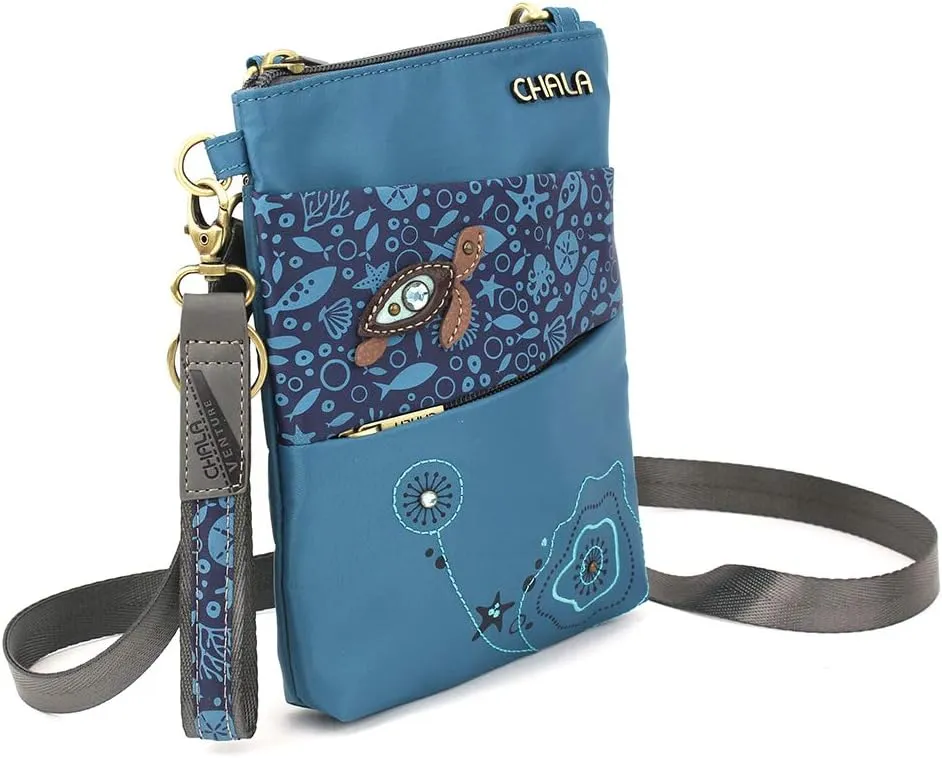 CHALA Venture Evolution RFID Cell Phone Purse - Women Nylon/Faux Leather Xbody Handbag with Adjustable Strap