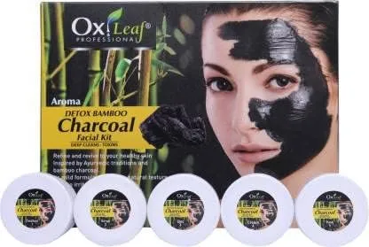 Charcoal Bamboo Face Mask Massage Cream Face Gel Face Scrub Exclusive Facial Kit 5 in 1