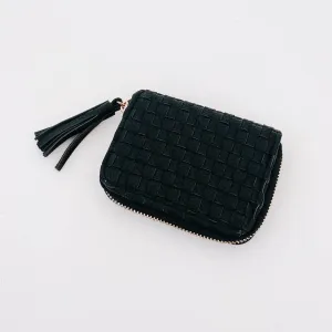 Checkered Black Woven Wallet