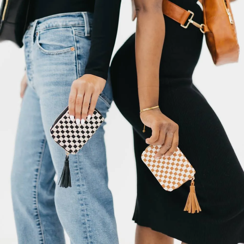 Checkered Black Woven Wallet