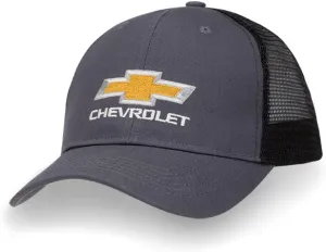 Chevrolet Snapback Hat - Mesh Back Chevy Cap - Charcoal Gray