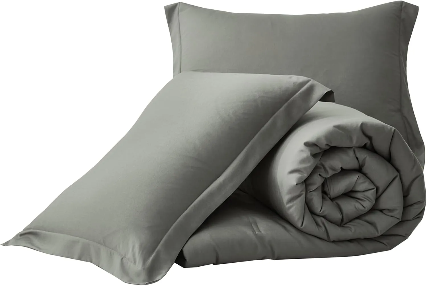 Chezmoi Collection Cliff 3-Piece Lightweight Cooling Comforter Set, Oversized King - Rayon Derived from Bamboo & Polyester Blended, Soft Breathable Bedding for Hot Sleepers, Dark Gray