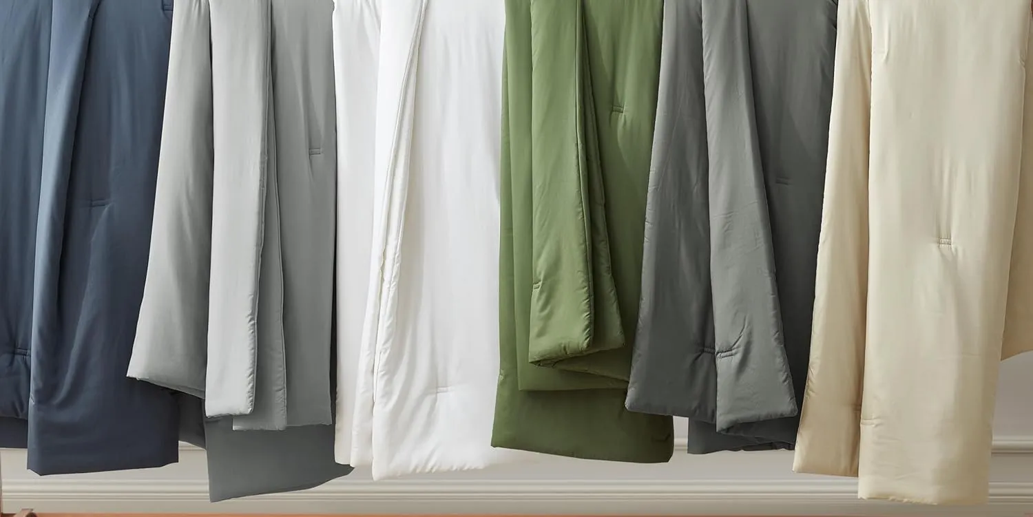 Chezmoi Collection Cliff 3-Piece Lightweight Cooling Comforter Set, Queen- Rayon Derived from Bamboo & Polyester Blended, Soft Breathable Bedding for Hot Sleepers, Sand