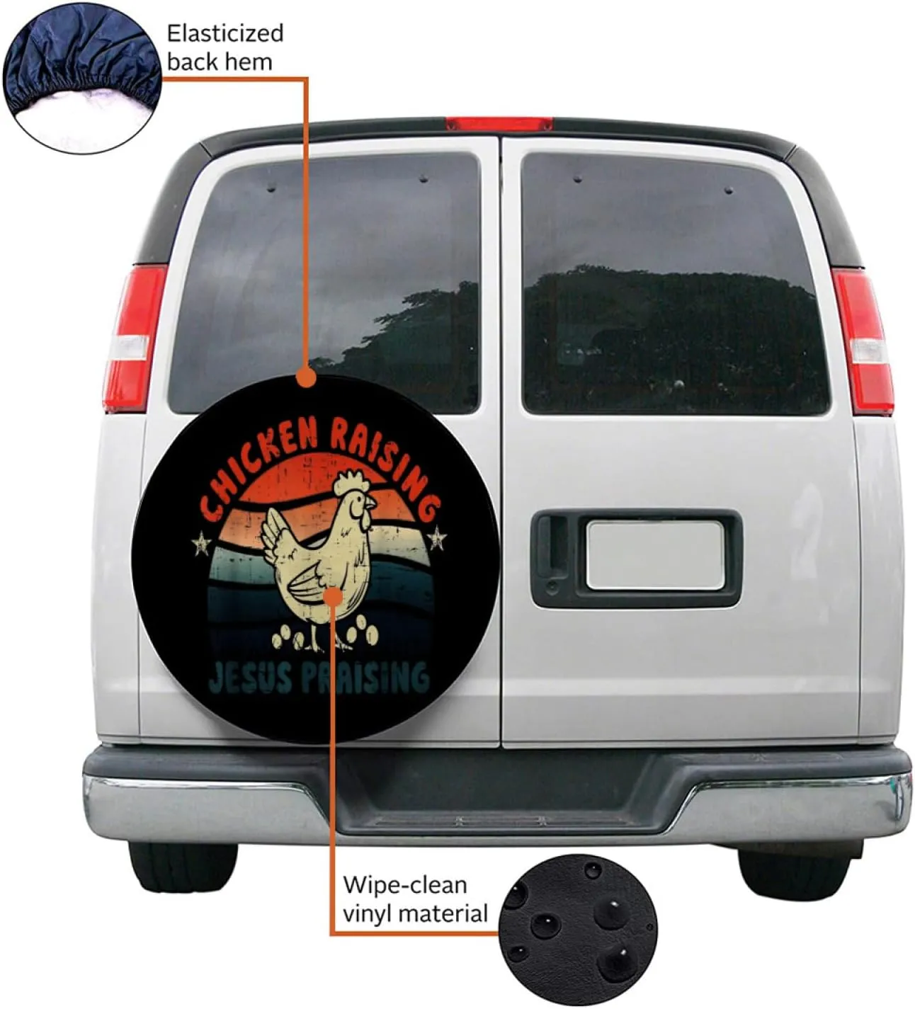 Chicken Raising Jesus Praising for Trailer RV SUV Truck Camper Travel Trailers Accessories 17 inch