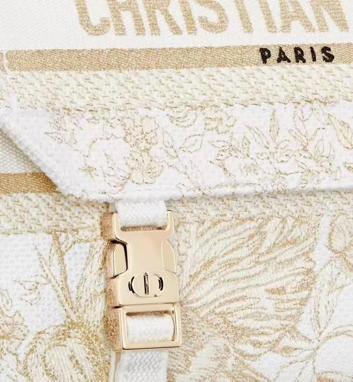 Christian Dior Canvas Diorcamp Messenger in White Gold