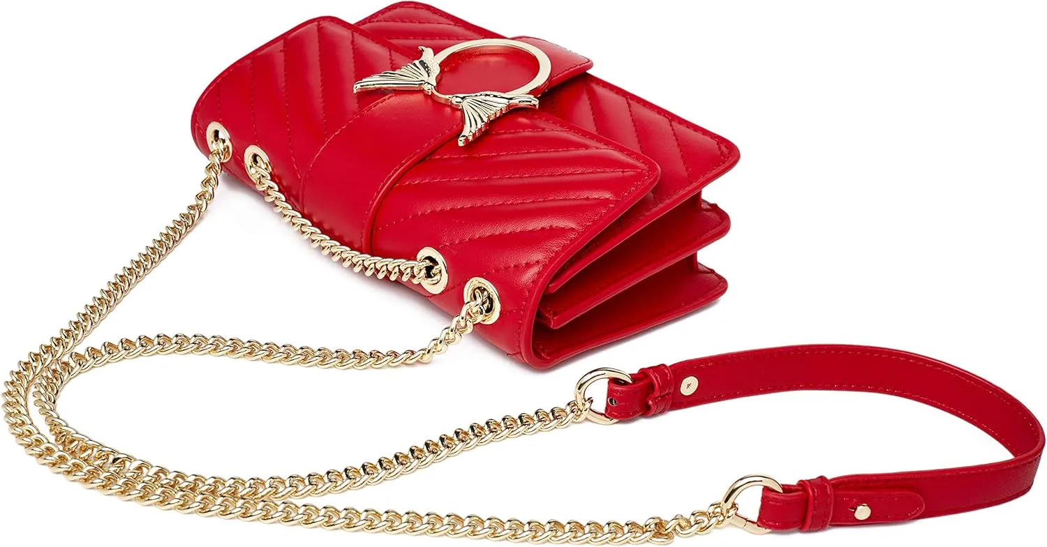 Chrysansmile Genuine Leather Crossbody Bags Quilted Clutch Purses for Women Trendy Small Shoulder Handbags with Chain