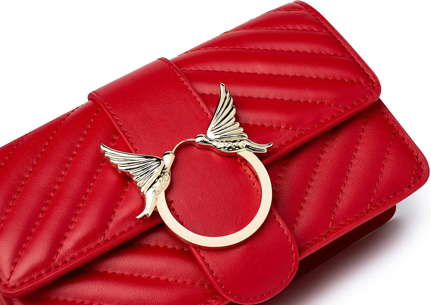 Chrysansmile Genuine Leather Crossbody Bags Quilted Clutch Purses for Women Trendy Small Shoulder Handbags with Chain