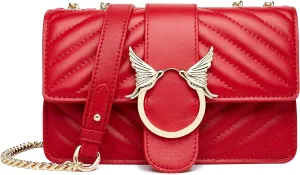 Chrysansmile Genuine Leather Crossbody Bags Quilted Clutch Purses for Women Trendy Small Shoulder Handbags with Chain