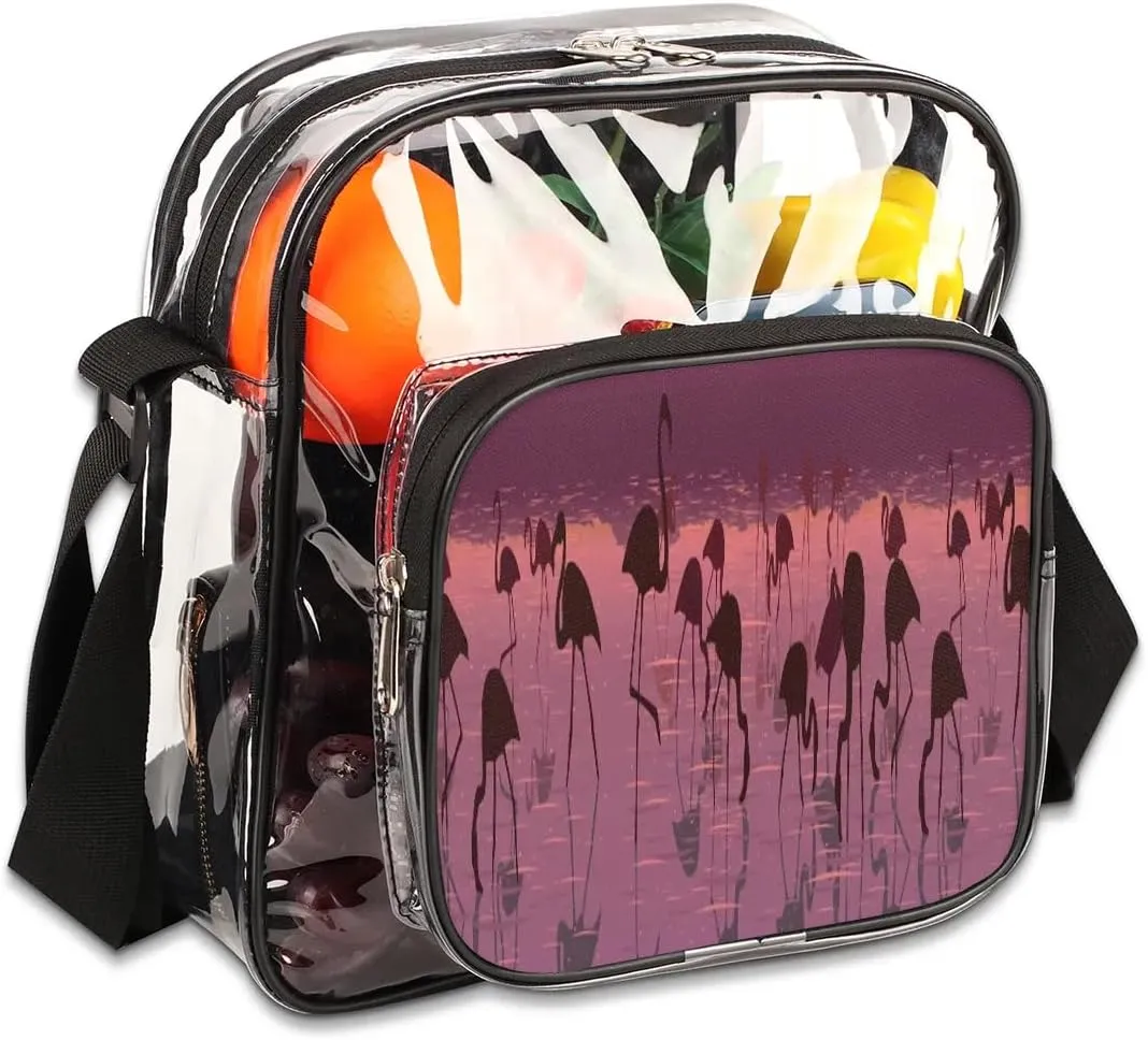 Clear Crossbody Bag Stadium Approved for Women and Men Transparent Messenger Shoulder Bag Clear Purse Bag