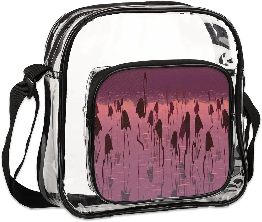 Clear Crossbody Bag Stadium Approved for Women and Men Transparent Messenger Shoulder Bag Clear Purse Bag