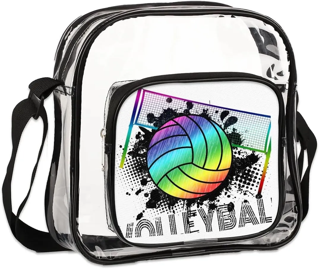 Clear Crossbody Bag Stadium Approved for Women and Men Transparent Messenger Shoulder Bag Clear Purse Bag