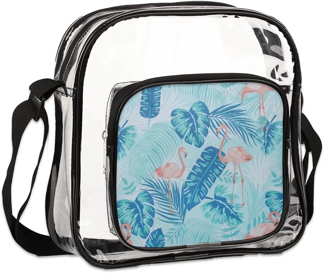Clear Crossbody Bag Stadium Approved for Women and Men Transparent Messenger Shoulder Bag Clear Purse Bag