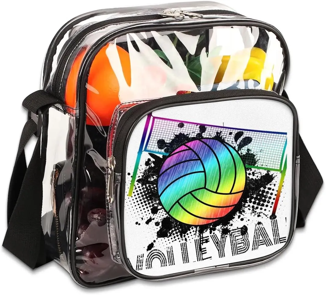 Clear Crossbody Bag Stadium Approved for Women and Men Transparent Messenger Shoulder Bag Clear Purse Bag